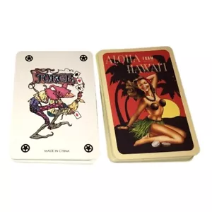 VTG HULA GIRL PLAYING CARDS FROM HAWAII WITH ARTWORK BY GARRY PALM FROM 2002 - Picture 1 of 2