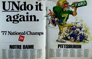 Anuncio impreso original de Congrats To Notre Dame Natl Champs CF Pittsburgh 1978   - Imagen 1 de 5