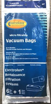 Bolsas de vacío Electrolux estilo R - 6 bolsas + 1 filtro - EnviroCare #807 ¡Nuevas! Foto 1 de 2