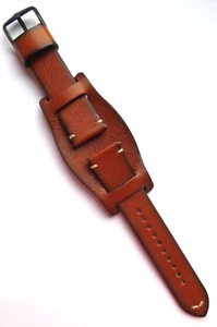 FOSSIL Original Ersatz Lederarmband Braun FS5243 Uhrband mit Unterlage watch 22 - Picture 1 of 6
