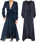 Silk95Five Dress Ananda Long  Ruffle Silk Wrap Occasion Black BNWT Size M £349