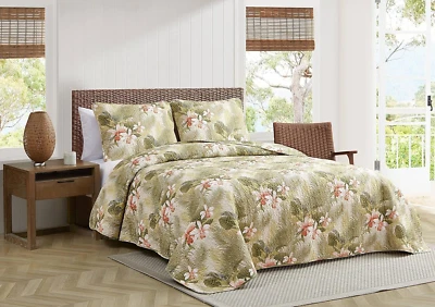 Topical Orchid Collection Quilt Set-100% Cotton, Reversible, Ideal for All Seaso - Image 1 of 4