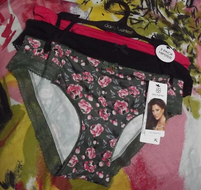 3 DAISY FUENTES DF4515A 13 MICRO & LACE HIPSTER  PANTIES XL - Изображение 1 из 2