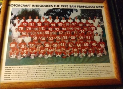 1993 San Francisco 49ers Poster and Frame Picture"MotorCraft Introduces" - Image 1 of 4