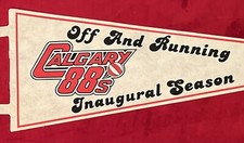 Very Rare 1988 Calgary 88's Inaugural Season WBL Basketball League 24" Pennant