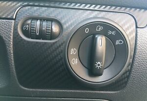 Fits Volkswagen VW Golf MK5 Carbon Fibre Headlight Switch Trim Decal Set GTI R32