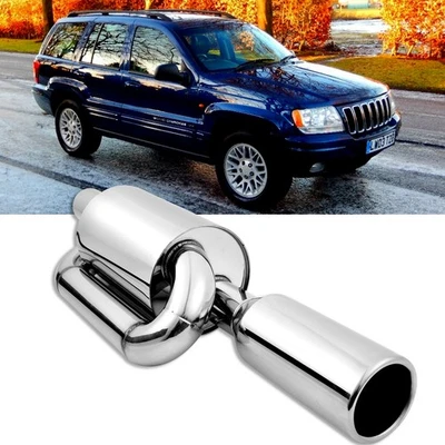 Silenciador de escape de doble bucle para Jeep Grand Cherokee 4,7 L V8 puntas de salida de 2,5" en 4" Foto 1 de 4