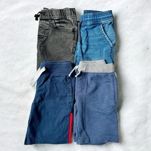 Boys Shorts 6 / 7 Blue Black Old Navy, Carters, etc. Summer Denim Knit Lot Of 4 - Picture 1 of 16