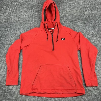 Vintage Nike Kid's Red 1/4-zip Pullover Hoodie - Youth size XLarge - Image 1 of 4