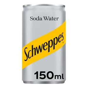 SCHWEPPES SODA WATER 24 X 150ML CANS CARBONATED TONIC & SODA WATER SOFT DRINKS - Picture 1 of 1