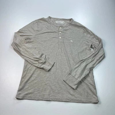Abercrombie and Fitch Henley Shirt Mens Medium Beige Lightweight Preppy - Image 1 of 4