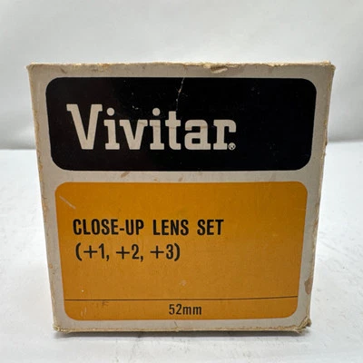 Vivitar Vintage 52mm Close-Up Lens Set +1 +2 +3 with Case, Instructions, and BOX - Image 1 of 4