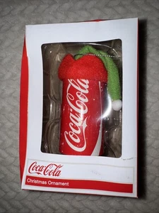 KURT S. ADLER COCA-COLA COKE CAN GLITTER SANTA ELF HAT CHRISTMAS ORNAMENT - Picture 1 of 4