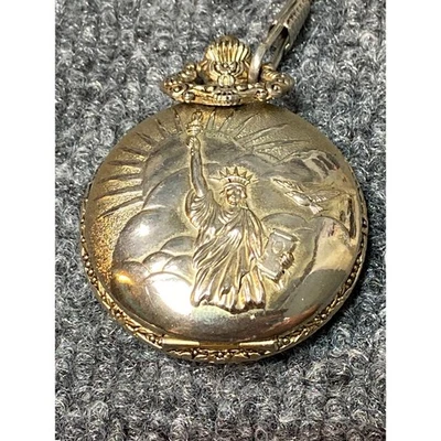 Карманные часы Remington Statue of Liberty золотистые кварцевые часы цепочка ПРОТЕСТИРОВАНЫ - Изображение 1 из 4