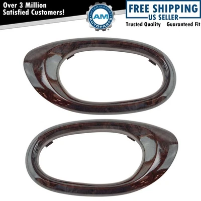 Juego de pares de bisel de manija de puerta interior acabado de grano de madera para 04-07 Buick Rainier Foto 1 de 4