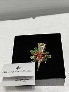 Christopher Radko Holiday Lantern Pun Brooch Christmas Vintage New old stock - Picture 1 of 5
