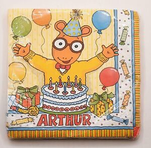 Vintage Factory Sealed 1997 Arthur Birthday Party Luncheon Napkins 16 Count 