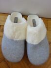 DUNLOP SIZE 7 UK GREY & CREAM FELT STYLE SLIPPER WITH A COSY LINING - NEW