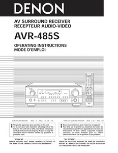 Denon AVR-485s Receiver Owners Manual - Picture 1 of 1