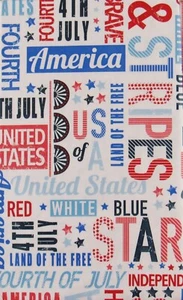 4th of July Patriotische Gefühle Vinyl Flanell Rückseite Tischdecke verschiedene Größen - Bild 1 von 4