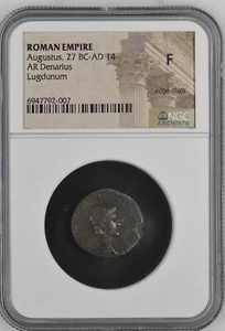 Roman Empire - Augustus - BC 27-14 AD - Silver Denarius - NGC F - RIC: 210 - Picture 1 of 4