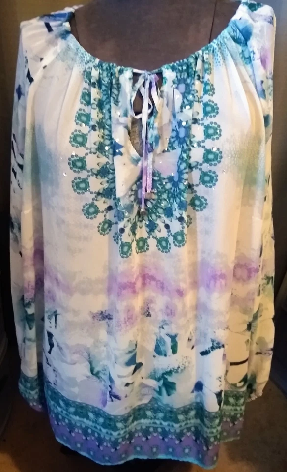 Jennifer Lopez Blouse Size 2X Armpits 29 In Shoulder Down 29 In Bottom 28 In - Image 1 of 4