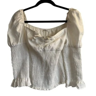 Top Reformation Haven, 100 % lino, blanco, talla L Foto 1 de 4