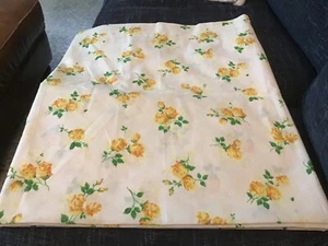 Vintage Dan River Dantrel volle Größe gelb Rose Blumen flaches Laken Musselin Landhaus - Bild 1 von 3
