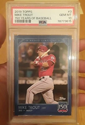 2019 Topps Mike Trout 150 Years Of Professional Baseball #3 PSA 10 Gem Mint! - Image 1 of 2