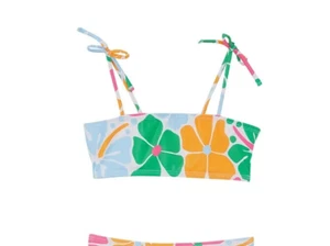 COTTON ON Anita Bikini Swimsuit Top Little Girls 5 Multi Floral Shoulder Tie - Picture 1 of 15