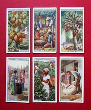 PLAYERS  SIX  1928  CIGARETTE CARDS   PRODUCTS OF THE WORLD   6-7-9-15-43-49