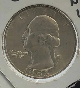 1953 Silber Washington Memorial Quarter Edelstein BU - Bild 1 von 2