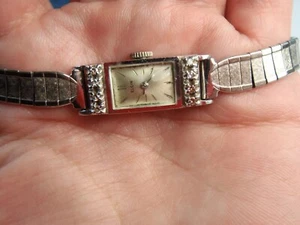 Vintage Elgin Damenuhr 10k einfarbig weißgold Diamant - Bild 1 von 15