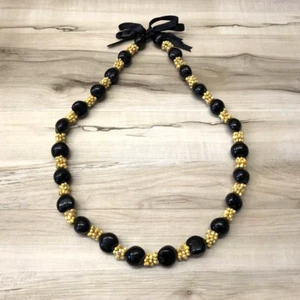Vintage Hawaiian Wedding Necklace Lei Kukui Nut & Sea Shell Clusters - Picture 1 of 3