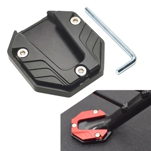 Kickstand Extender Foot Side Stand Extension Pad Support Plate Motorcycle Black - Picture 1 of 7