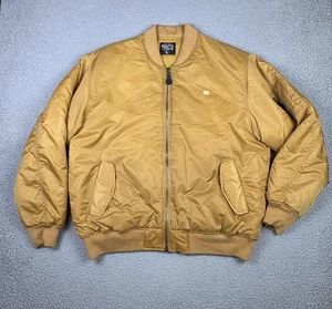 South Pole Jacket Mens XL Tan Bomber Quilted Puffer Nylon Full Zip Streetwear - Picture 1 of 16