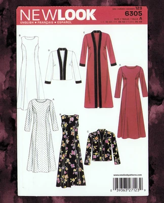 Duster & Jacket Sewing Pattern~Princess Seam Dress (Sizes 10-22) New Look 6305 - Image 1 of 4