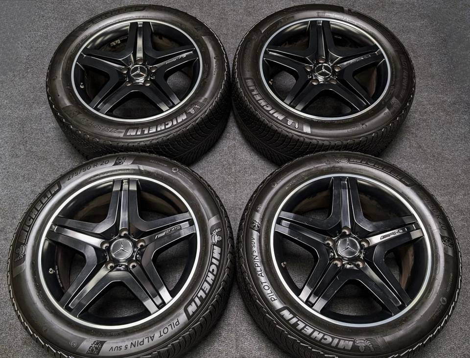 4 Factory Mercedes Benz G63 AMG 20" OEM Wheels & Michelin Winter Snow Tires G550 - Image 1 of 1