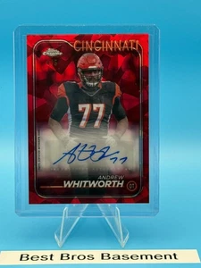 2024 Topps Chrome Sapphire Andrew Whitworth Autographs Red Sapphire 4/5 SSP - Picture 1 of 2
