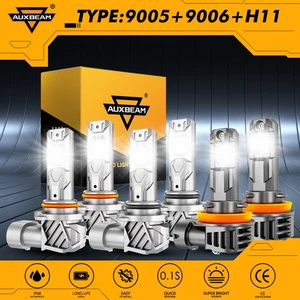 AUXBEAM 9005 9006 H11 Combo CSP LED Headlight Fog Lamp Bulb 6500K High Low Beam - Picture 1 of 12