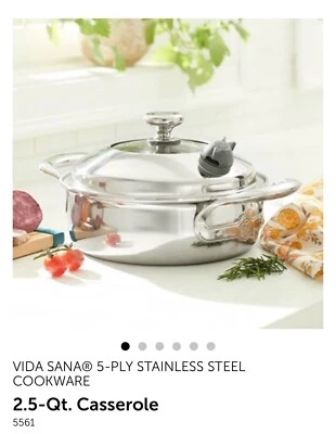 CASA PRINCESA ACERO INOXIDABLE VIDA SANA 5 CAPAS 2,5 Qt. Cazuela Foto 1 de 4