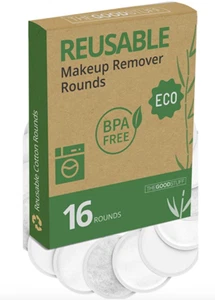 Reusable Makeup Remover Pads (Washable) - Eco Cotton Rounds Organic bamboo 16 pk - Picture 1 of 7