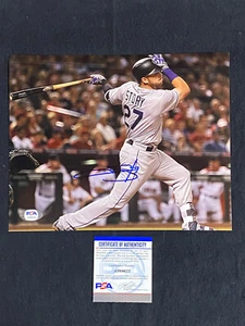 Foto 8x10 firmata autografata Trevor Story Colorado Rockies ~ PSA/DNA - Foto 1 di 4
