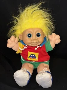 Vintage 90s RUSS BERRIE Troll Kidz BUSTER Boy Doll Soft Large 12" Hoodie 2344 - Picture 1 of 12