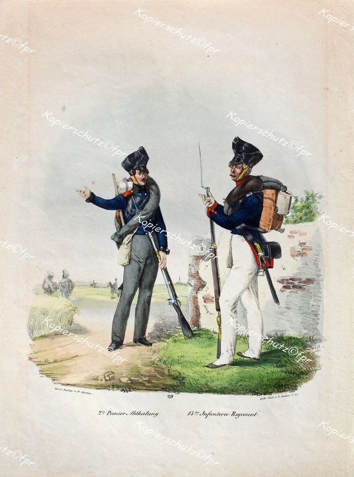 Preußen Uniform Infanterie Ostpreußen Pionier Bajonett Tschako Zündnadelgewehr - Bild 1 von 1