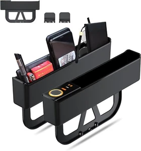 2 PACK Car Seat Gap Filler Storage Box Cell Phone Organizer USB Fast Charging - Picture 1 of 6