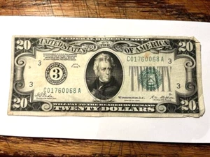 1928 20 Dollar FRN /Gold on Demand/3-Philadelphia/Minor Stains/VF #15144 - Picture 1 of 6