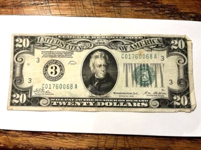 1928 20 Dollar FRN /Gold on Demand/3-Philadelphia/Minor Stains/VF #15144 - Image 1 of 4