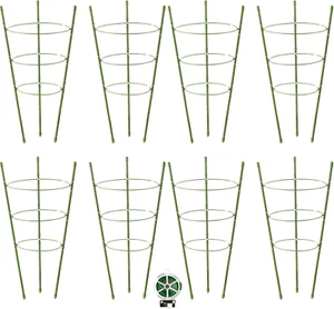 8 Pack Tomato Cage Plant Support Cages for Garden, 18 Inches Tomato Trellis - Picture 1 of 12