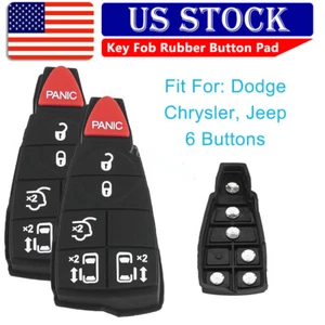 2 Replacement Key fob Rubber 6 Button Pad for 2008 - 2010 Dodge Charger - Picture 1 of 8